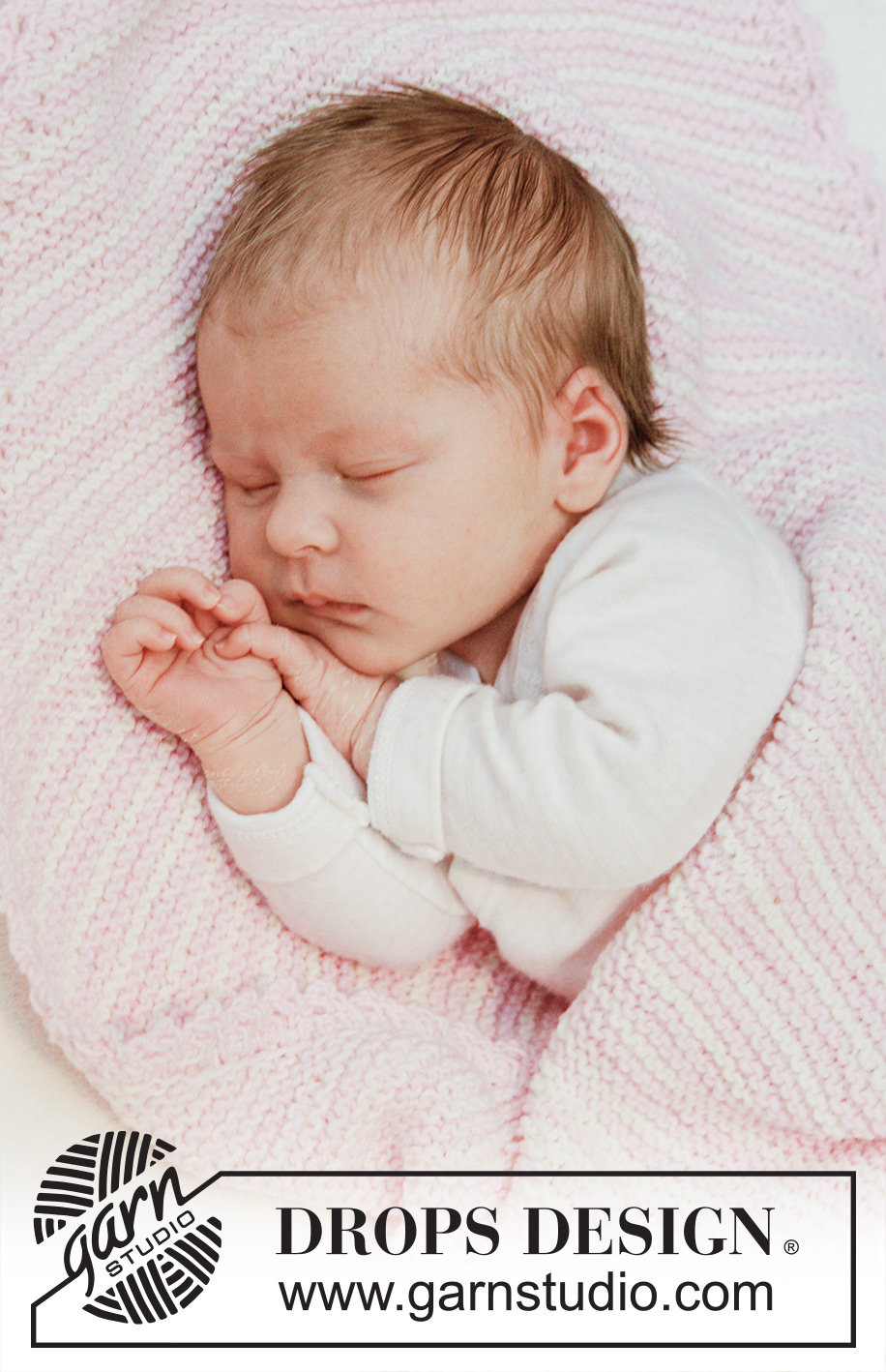 Dream Date / DROPS Baby 25-1 - Vauvan kulmasta kulmaan neulottu raitapeitto DROPS BabyMerino -langasta.