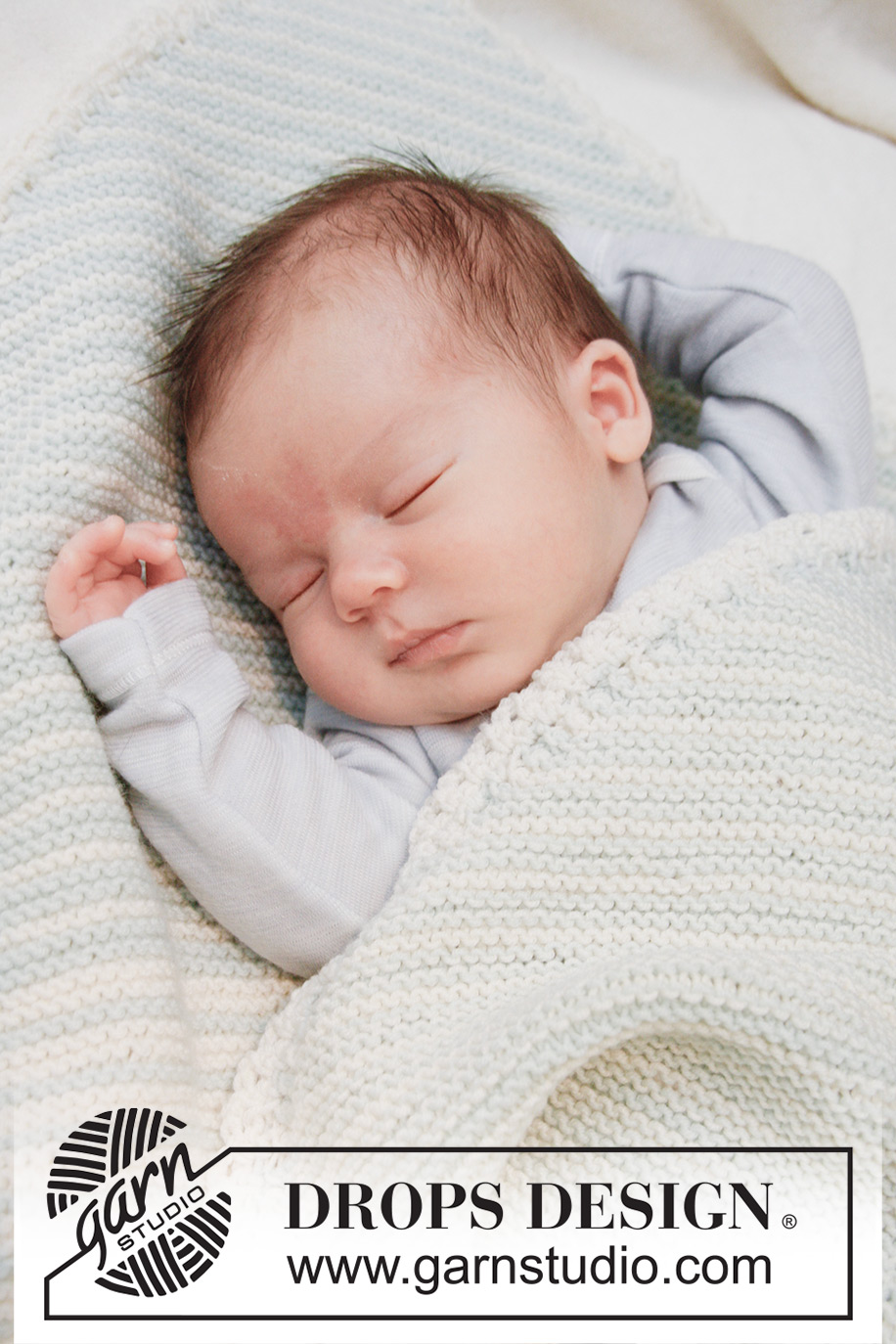 Dream Date / DROPS Baby 25-1 - Vauvan kulmasta kulmaan neulottu raitapeitto DROPS BabyMerino -langasta.