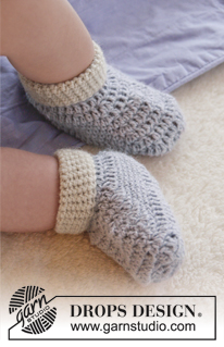 Baby Steps / DROPS Baby 25-20 - Chaussons au crochet pour bébé, en DROPS Alpaca. Taille naissance à  4 ans.