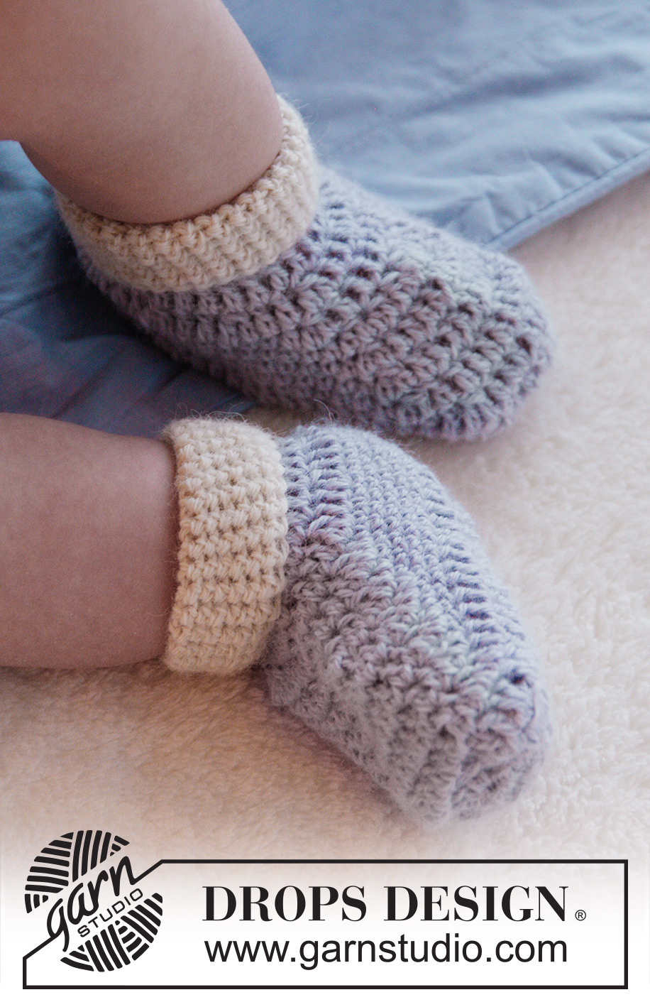 Baby Steps / DROPS Baby 25-20 - Chaussons au crochet pour bébé, en DROPS Alpaca. Taille naissance à  4 ans.