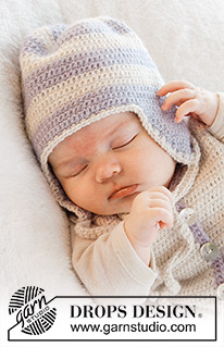 Heartthrob Hat / DROPS Baby 25-23 - Gehaakte babymuts van DROPS Alpaca. Maat 0 - 4 jaar.