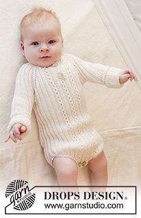 Simply Sweet / DROPS Baby 25-30 - Knitted baby body in rib, worked top down in DROPS BabyMerino. Size premature – 4 years.