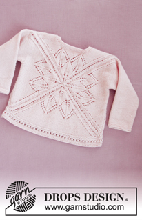 Spring Princess / DROPS Baby 31-13 - Strikket firkantbluse med hulmønster til baby. Størrelse 1 mdr – 4 år. Arbejdet er strikket i DROPS BabyMerino