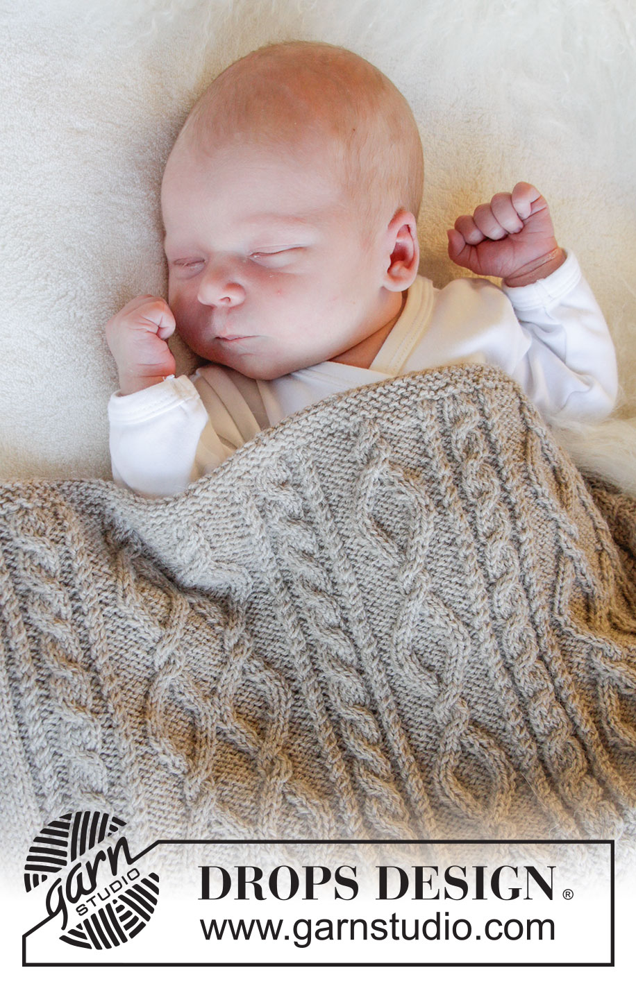 Afternoon Nap / DROPS Baby 31-16 - Knitted blanket with cables for baby. Piece is knitted in DROPS BabyMerino. Theme: Baby blanket