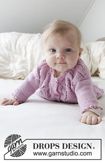 Pink Petals / DROPS Baby 33-13 - Prjónuð peysa fyrir börn og sokkabuxur úr DROPS BabyMerino. Peysan er prjónuð ofan frá og niður með blaðamynstri, hringlaga berustykki og A- formi. Sokkabuxurnar eru prjónaðar ofan frá og niður með gatamynstri. Stærð fyrirburar til 2 ára.