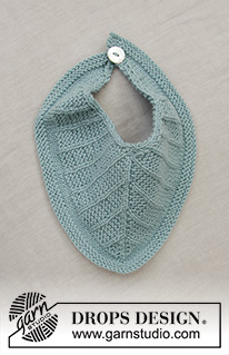 Baby Business Set / DROPS Baby 33-20 - Knitted hat and bib for babies in DROPS BabyMerino with stocking stitch and garter stitch. Size premature to 4 year.