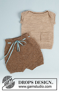 Baby Pockets / DROPS Baby 33-22 - DROPS Flora lõngast kootud beebi vest vastsündinule kuni 6 aastasele lapsele