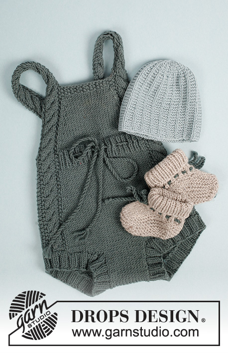 Tiny Kicks / DROPS Baby 33-24 - Knitted slippers with rib and garter stitch for baby in DROPS Merino Extra Fine. Size 0 - 4 years