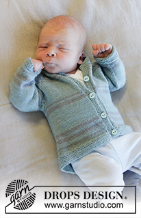 Little Brother Jacket / DROPS Baby 33-32 - Knitted jacket for babies with raglan and stripes in DROPS Baby Merino. Sizes: Premature – 4 years.
