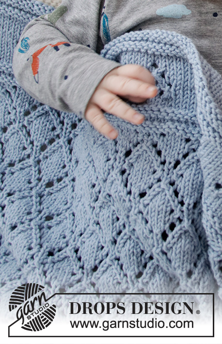 Baby Diamonds / DROPS Baby 36-6 - DROPS Merino Extra Fine lõngast kootud pitsmustriga beebitekk