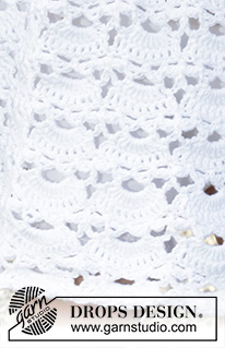 Spring Fairy / DROPS Baby & Children 38-1 - Crocheted dress for babies and children in DROPS Safran. The piece is worked top down with raglan and an open-fan pattern. Sizes 0 – 4 years.