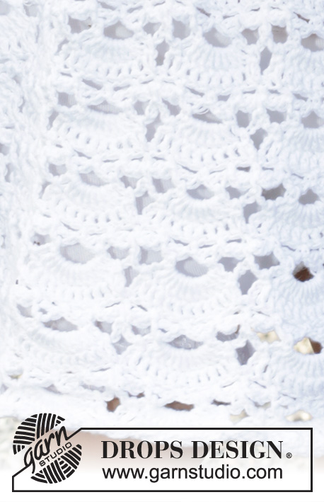 Spring Fairy / DROPS Baby & Children 38-1 - Crocheted dress for babies and children in DROPS Safran. The piece is worked top down with raglan and an open-fan pattern. Sizes 0 – 4 years.