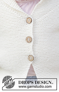 Busy Lizzie / DROPS Baby & Children 38-10 - Strikket jakke til baby og barn i DROPS BabyMerino. Arbeidet strikkes med riller og sjalskrage. Størrelse 0 – 4 år.