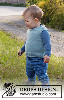Gledesspreder / DROPS Baby & Children 38-8 - Strikket vest / slipover til baby og barn i DROPS Karisma. Arbeidet strikkes i glattstrikk med dobbel halskant. Størrelse 12 mnd – 12 år.