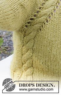 Baby Leaf Sweater / DROPS Baby & Children 38-9 - Jersey de punto para bebés y niños en DROPS Alaska. La prenda está realizada con el raglán y las trenzas, de arriba abajo. Tallas 6 meses - 8 años.