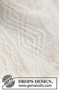 Whisper of White / DROPS Baby & Children 39-2 - Deka pro miminka pletená copánkovým vzorem z příze DROPS Alpaca a DROPS Kid-Silk. Motiv: Dětské deky.