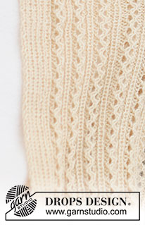 Honey Honey / DROPS Baby & Children 39-4 - Vauvan neulottu peitto DROPS BabyMerino- ja DROPS Kid-Silk -langoista. Työssä on pitsineuletta. Teema: Vauvanpeitto