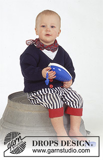 Anchors Aweigh / DROPS Baby 4-10 - DROPS double or single breasted jacket with textured pattern in “Safran”. 