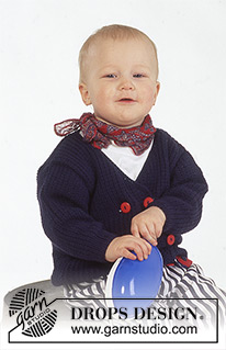 Anchors Aweigh / DROPS Baby 4-10 - DROPS double or single breasted jacket with textured pattern in “Safran”. 