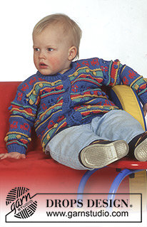 Flowers in Traffic / DROPS Baby 4-8 - DROPS jacket with cars and pattern borders in “Muskat”. 