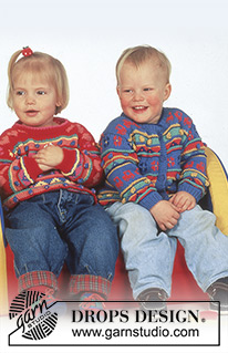 Flowers in Traffic / DROPS Baby 4-8 - DROPS jacket with cars and pattern borders in “Muskat”. 