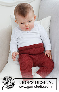 Cutipie Pants / DROPS Baby 42-16 - Gebreide broek voor baby’s en kinderen in DROPS BabyMerino. Het werk wordt van boven naar beneden gebreid met randen in boordsteek en elastische taille. Maten 0 tot 4 jaar.