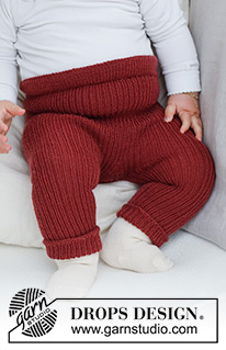 Cutipie Pants / DROPS Baby 42-16 - Gebreide broek voor baby’s en kinderen in DROPS BabyMerino. Het werk wordt van boven naar beneden gebreid met randen in boordsteek en elastische taille. Maten 0 tot 4 jaar.