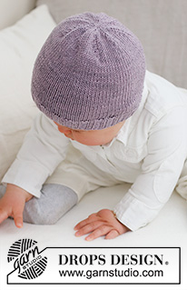 Sweetheart Beanie / DROPS Baby 42-18 - Strikket hue til baby og børn i DROPS BabyMerino. Arbejdet strikkes med rib og glatstrik. Størrelse 0 til 4 år.