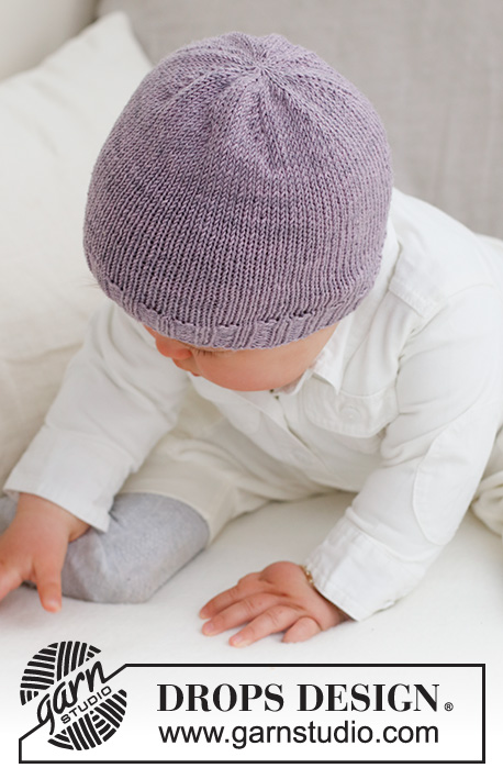 Sweetheart Beanie / DROPS Baby 42-18 - Strikket hue til baby og børn i DROPS BabyMerino. Arbejdet strikkes med rib og glatstrik. Størrelse 0 til 4 år.