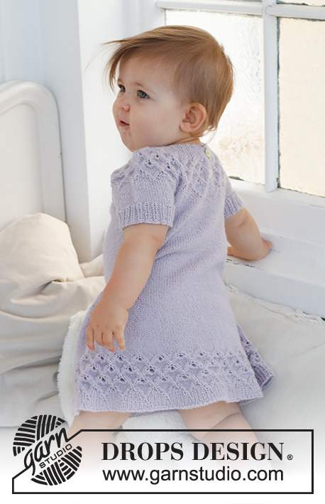 rigtig meget Overdreven Ydmyghed Bellflower Dress / DROPS Baby 43-11 - Gratis strikkeopskrifter fra DROPS  Design