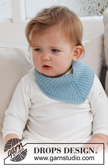 Dew Drops Bib / DROPS Baby 43-17 - Free knitting patterns by DROPS Design