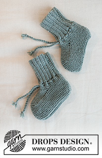 Tide Socks / DROPS Baby 43-20 - Knitted slippers for babies and children in DROPS BabyMerino. Sizes: Premature - 4 years.