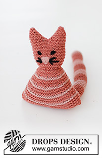 Cleo the Cat / DROPS Baby 43-22 - Gestrickte Katze für Babys und Kinder in DROPS Merino Extra Fine. Thema: Kuscheltiere.