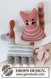 Cleo the Cat / DROPS Baby 43-22 - Gestrickte Katze für Babys und Kinder in DROPS Merino Extra Fine. Thema: Kuscheltiere.