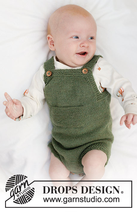 Little Fern Romper DROPS Baby - Gratis strikkeopskrifter fra DROPS Design