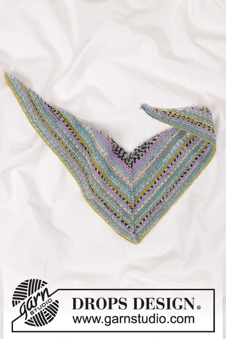 Thief of Hearts / DROPS Baby 45-13 - Knitted bib/shawl for babies in DROPS Fabel. The piece is worked top down with garter stitch. Sizes 0 to 4 years.