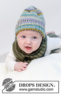 Thief of Hearts Hat / DROPS Baby 45-18 - Gebreide muts voor baby’s en kinderen in DROPS Fabel. Het werk wordt gebreid met boordsteek en tricotsteek. Maten 0 tot 4 jaar.