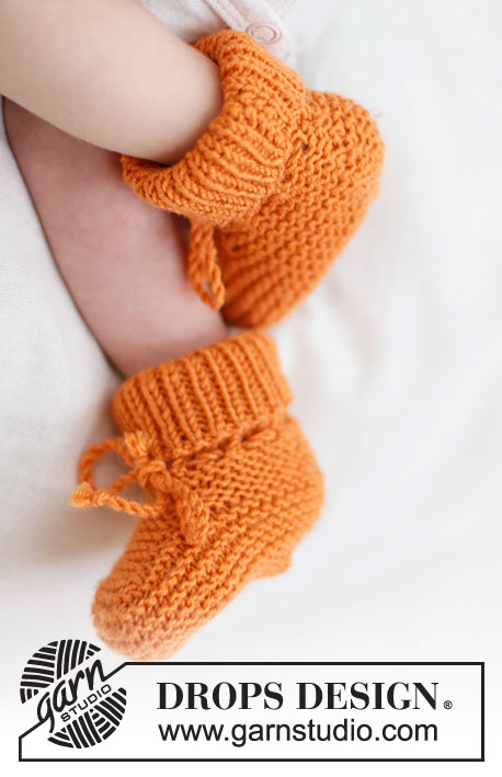 Intrusion tin Indflydelse Orange Muffin Slippers / DROPS Baby 45-20 - Free knitting patterns by DROPS  Design