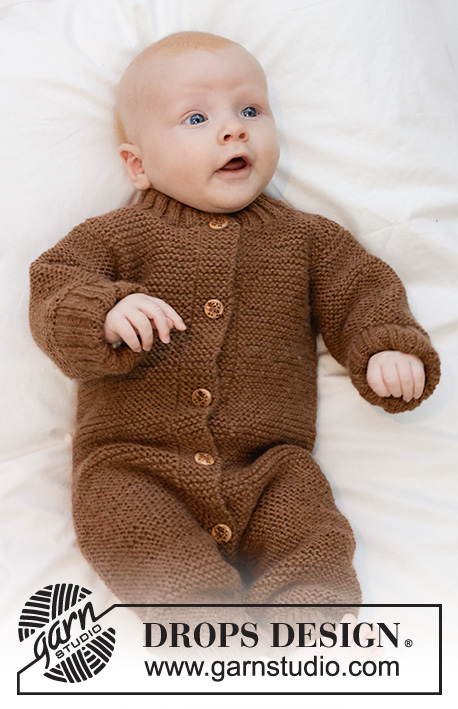 Winter Ready / DROPS Baby 45-9 - Knitted jumpsuit for babies and children in DROPS Lima or DROPS Fiesta. The piece is worked bottom up with garter stitch. Sizes 0 – 4 years.