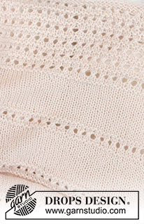 Dream Sand Blanket / DROPS Baby 46-12 - Knitted baby blanket in DROPS BabyMerino. The piece is worked with lace pattern and garter stitch.