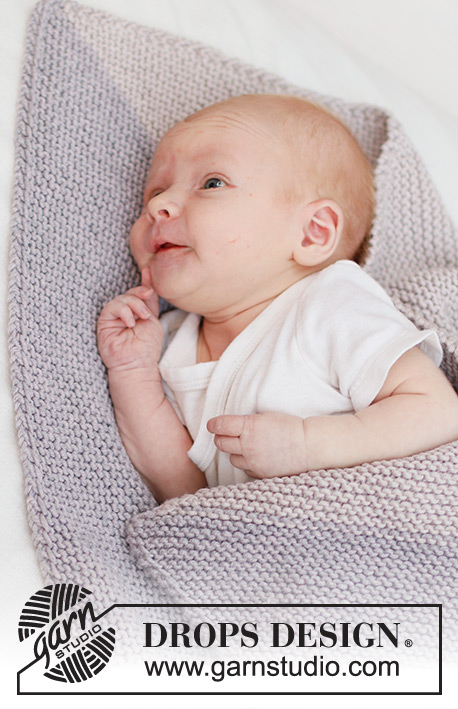 Nap Companion Blanket / DROPS Baby 46-16 - Knitted baby blanket in DROPS Big Merino. The piece is worked in garter stitch, from corner to corner. 