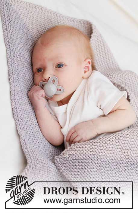 Nap Companion Blanket / DROPS Baby 46-16 - Knitted baby blanket in DROPS Big Merino. The piece is worked in garter stitch, from corner to corner. 