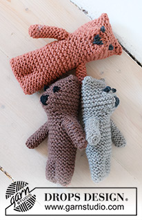 Tiny Bear / DROPS Baby 46-17 - Ours tricoté pour bébé et enfant en DROPS Merino Extra Fine. Se tricote de haut en bas, au point mousse avec yeux et nez brodé. Thème: Jouets.