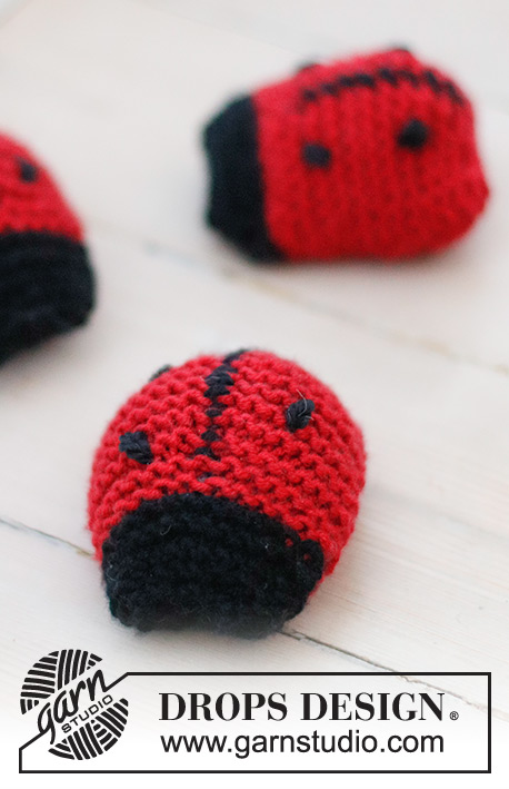Sweet Ladybug / DROPS Baby 46-20 - Knitted ladybird for babies and children in DROPS Merino Extra Fine. The piece is worked back and forth with garter stitch. Theme: Soft toys.