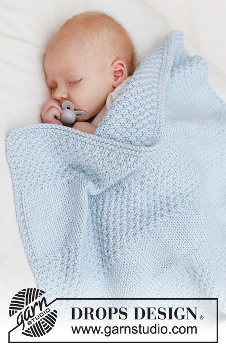 Treasured Pearl Blanket / DROPS Baby 46-5 - DROPS Big Merino lõngast edasi-tagasi kootud parempidises koes ja pärlkoes triipudega beebitekk