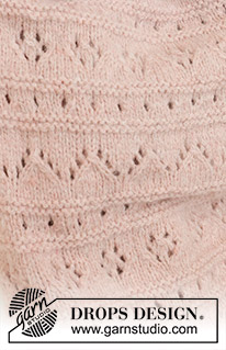 Pink Sea Blanket / DROPS Baby 46-9 - Strikket teppe til baby i DROPS Sky. Arbeidet strikkes med hullmønster og riller.