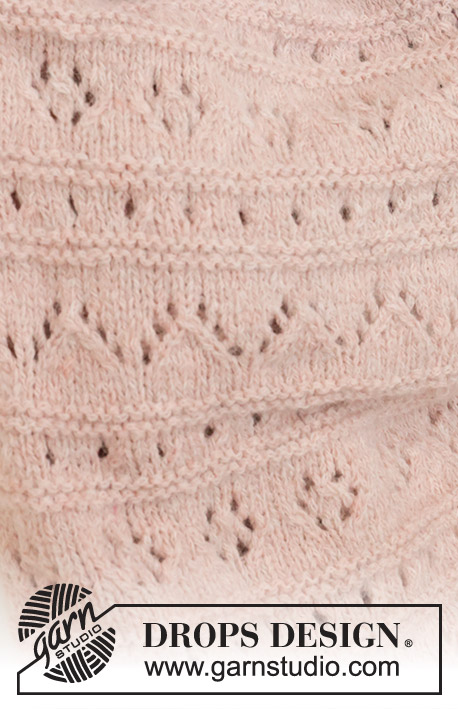 Pink Sea Blanket / DROPS Baby 46-9 - Strikket teppe til baby i DROPS Sky. Arbeidet strikkes med hullmønster og riller.