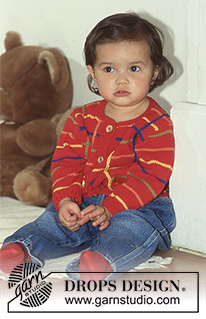 DROPS Baby 5-9 - Cardigan in Safran with squares.