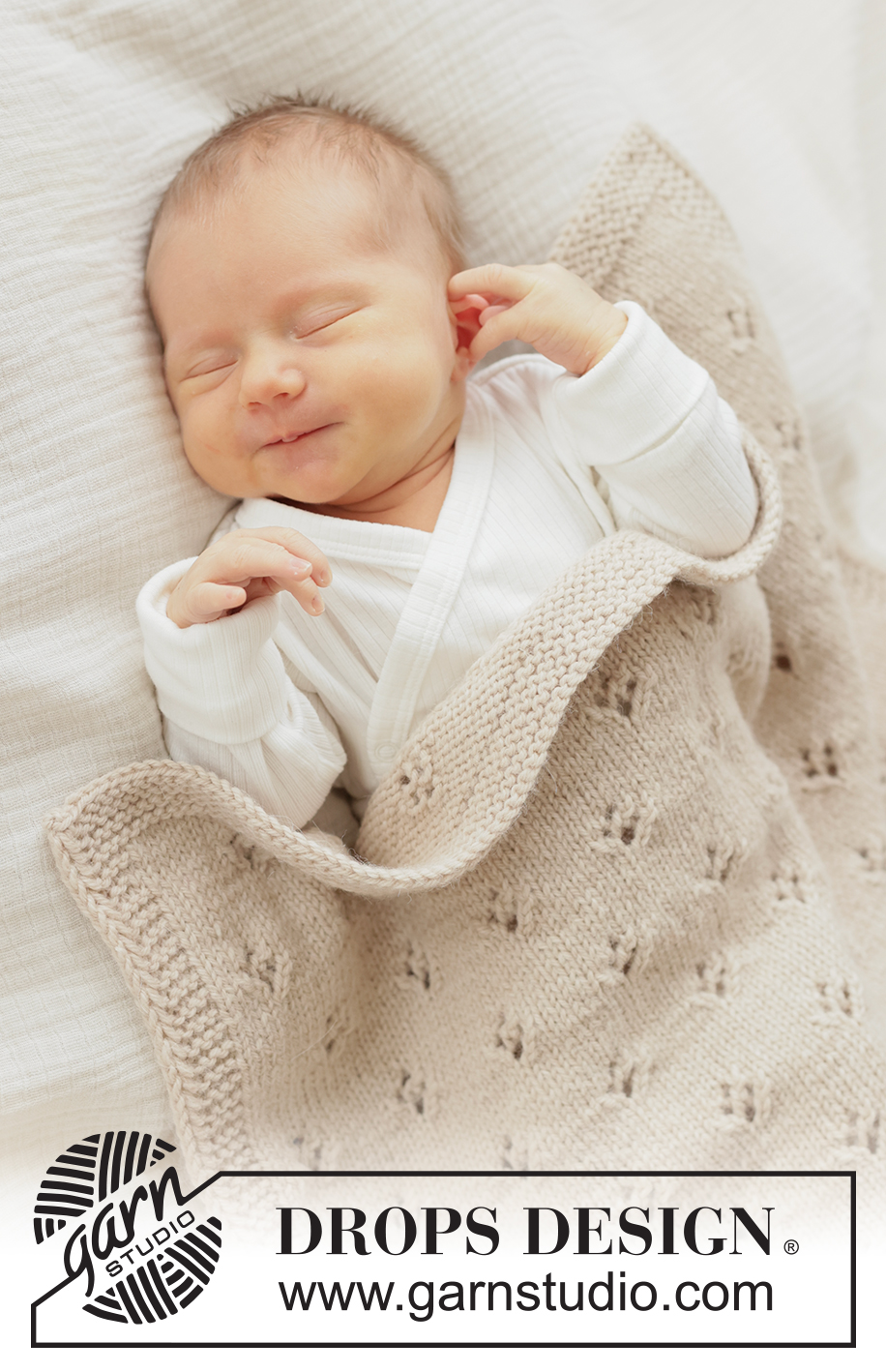 Honey Haze Blanket / DROPS Baby 51-3 - Kötött takaró babáknak, DROPS Lima fonalból A darabot körkötőtűn kötjük, oda-vissza haladva, lustakötéssel és zsinórkötéssel