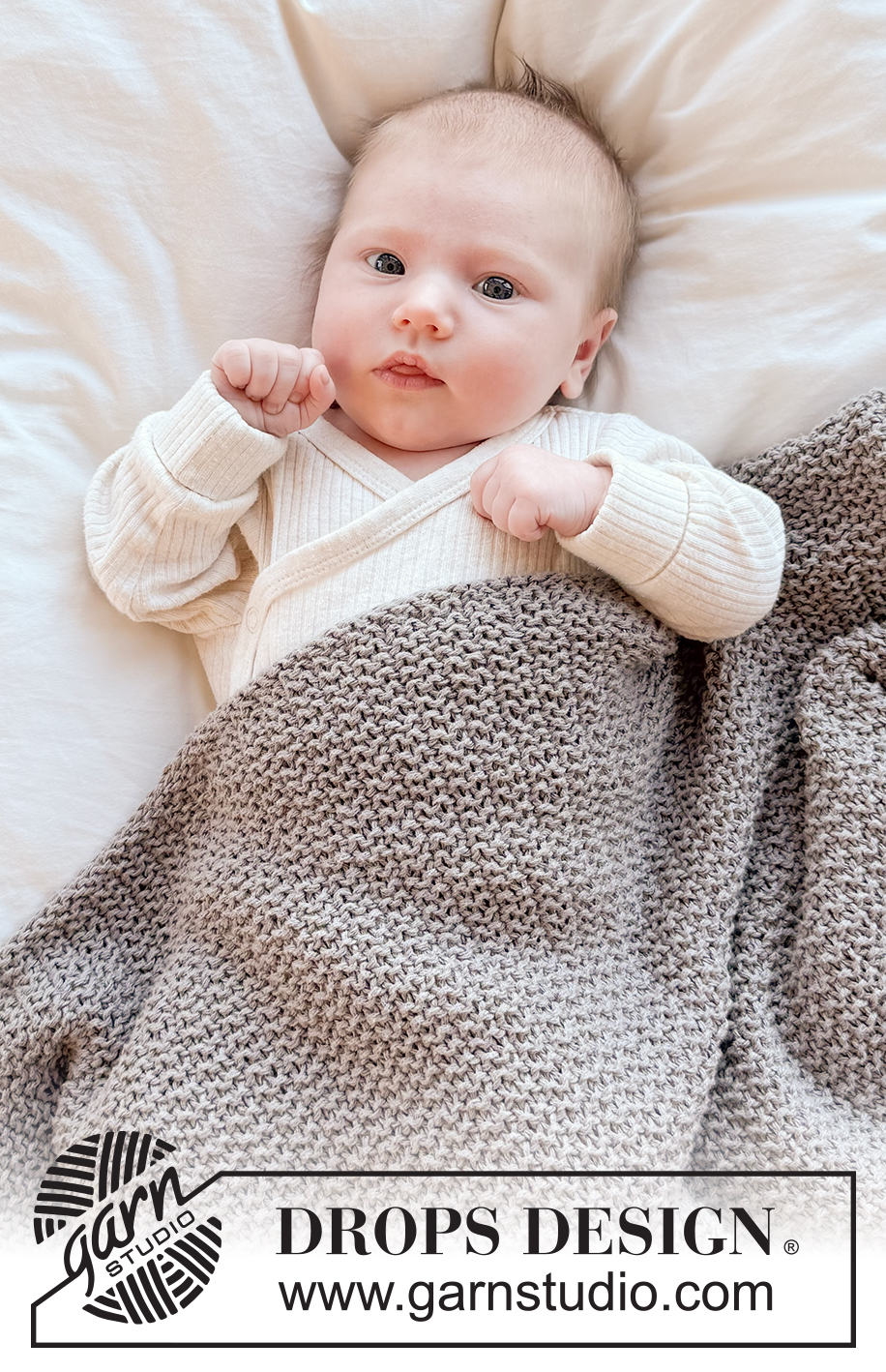 Dreamstone Blanket / DROPS Baby 51-7 - Kötött takaró babáknak, DROPS Belle fonalból A darabot oda-vissza haladva készítjük rizsmintával.